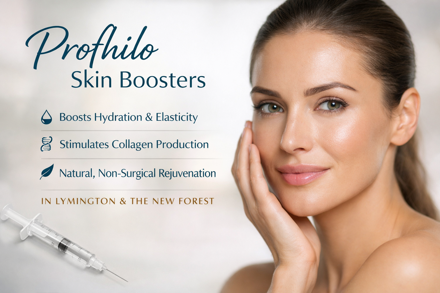 Profhilo skin booster treatment improving hydration and collagen at Rènü Dermatology in Lymington, New Forest